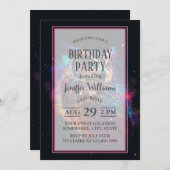 宇宙カラフルフクロウ 招待状 (正面/裏面)