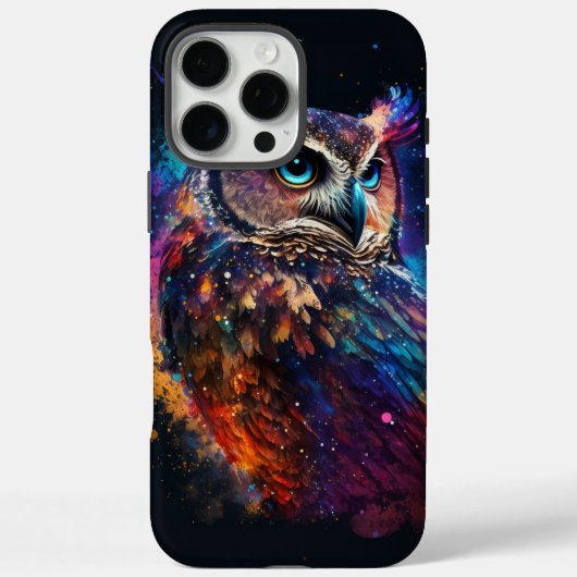 宇宙カラフルフクロウ Case-Mate iPhoneケース (裏面)