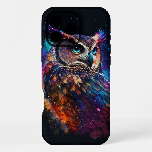 宇宙カラフルフクロウ iPhoneケース (裏面)