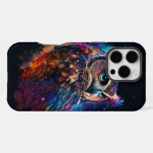 宇宙カラフルフクロウ iPhoneケース (裏面横)