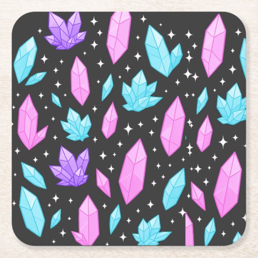 宇宙カラフル宇宙の宝石 スクエアペーパーコースター (正面)