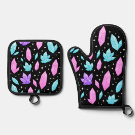 宇宙カラフル宇宙の宝石 鍋つかみ&鍋敷きセット