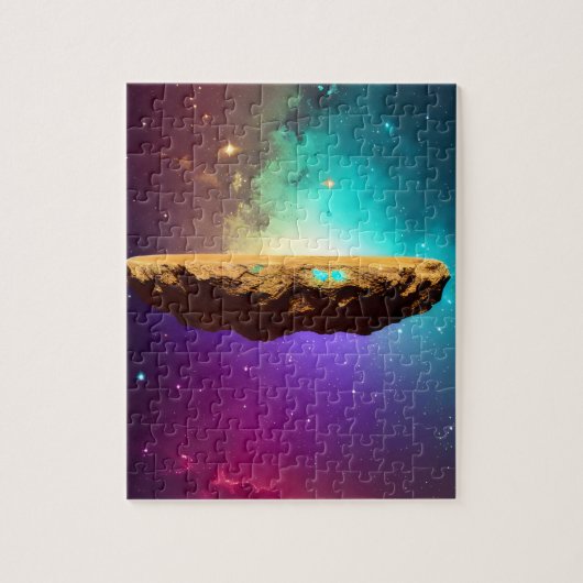 宇宙カラフル宇宙浮遊小惑星高原 ジグソーパズル (縦)