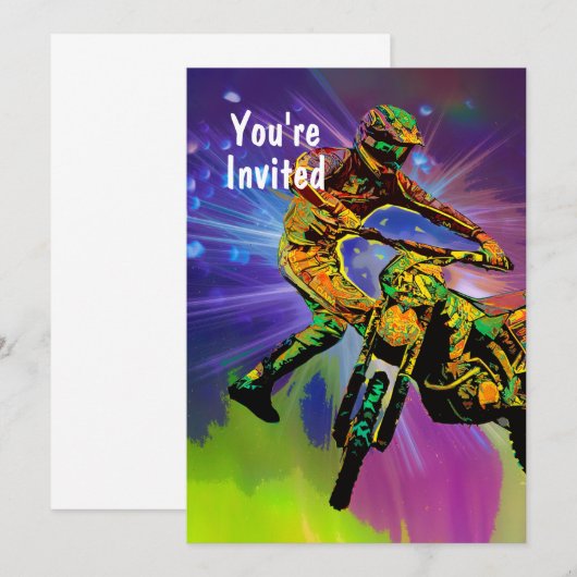 宇宙カラフル宇宙 招待状 (正面/裏面)