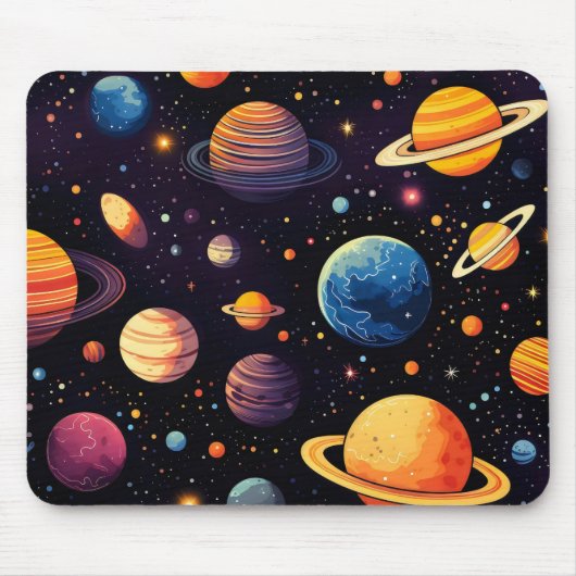 宇宙カラフル惑星 マウスパッド (正面)