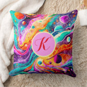 宇宙カラフル美術 クッション (ブランケット)