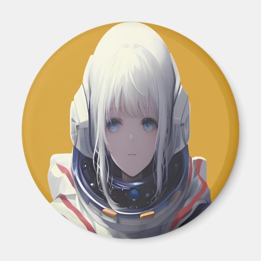 宇宙ガールアートプリントコズミックアドベンチャー マグネット (正面)