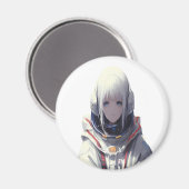 宇宙ガールアートプリント – コズミックアドベンチャーマグネット マグネット (正面/裏面)