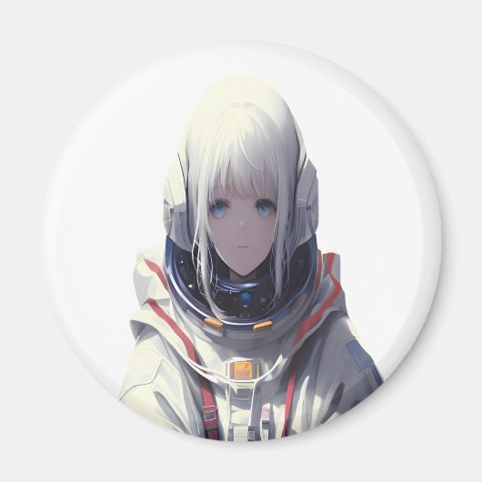 宇宙ガールアートプリント – コズミックアドベンチャーマグネット マグネット (正面)