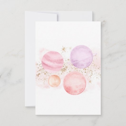 宇宙ガールズ誕生日フラットサンキューカード サンキューカード (裏面)