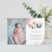 宇宙ガール誕生日銀河系星惑星 サンキューカード (スタンド正面)