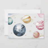 宇宙ガール誕生日銀河系星惑星 サンキューカード (裏面)
