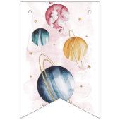 宇宙ガール誕生日銀河系星惑星 バンティングフラッグ (第1の旗)