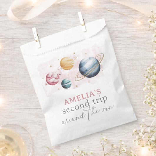 宇宙ガール誕生日銀河系星惑星 フェイバーバッグ (クリップ留めされた状態)