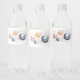 宇宙ガール誕生日銀河系星惑星 ペットボトルラベル