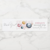 宇宙ガール誕生日銀河系星惑星 ペットボトルラベル (シングルラベル)