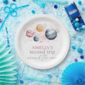 宇宙ガール誕生日銀河系星惑星 ペーパープレート (パーティー)