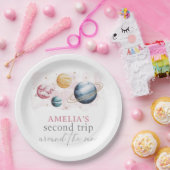 宇宙ガール誕生日銀河系星惑星 ペーパープレート (パーティー)