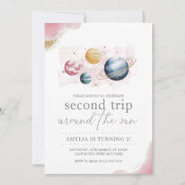 宇宙ガール誕生日銀河系星惑星 招待状