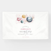 宇宙ガール誕生日銀河系星惑星 横断幕 (横)