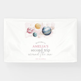 宇宙ガール誕生日銀河系星惑星 横断幕