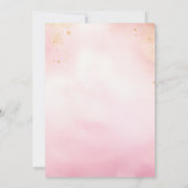 宇宙ガール誕生日 惑星 星 ピンク 招待状 (裏面)