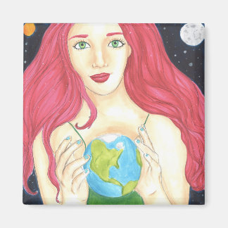 宇宙ガール – 2インチスクエアマグネット マグネット