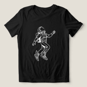 宇宙キック: 羽のはえた宇宙飛行士の飛行 トライブレンドTシャツ