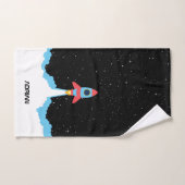 宇宙キッズでロケット打ち上げ バスタオルセット (ハンドタオル)