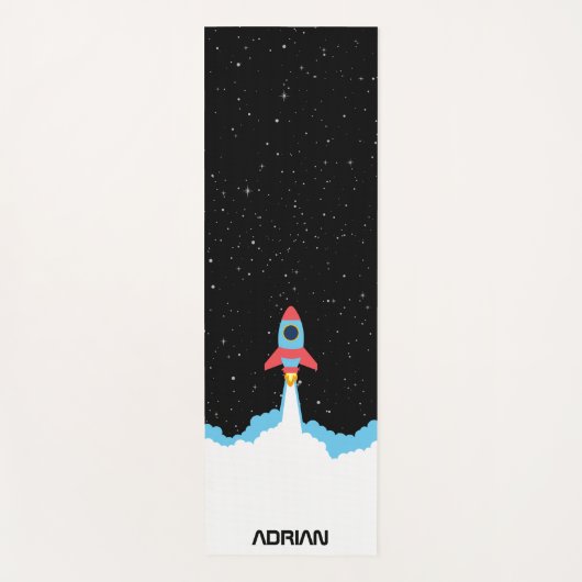 宇宙キッズでロケット打ち上げ ヨガマット (正面)