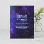 宇宙キッズの誕生日。プラネタリウムパーティー。海軍 招待状 (スタンド正面)