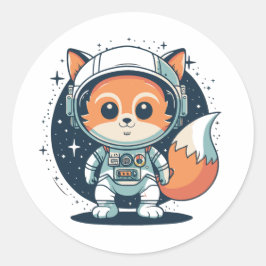 宇宙キツネかわいい漫画 ラウンドシール