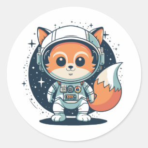 宇宙キツネかわいい漫画 ラウンドシール