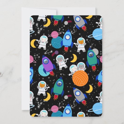 宇宙キティ猫宇宙飛行士 子供 ありがとう サンキューカード (裏面)