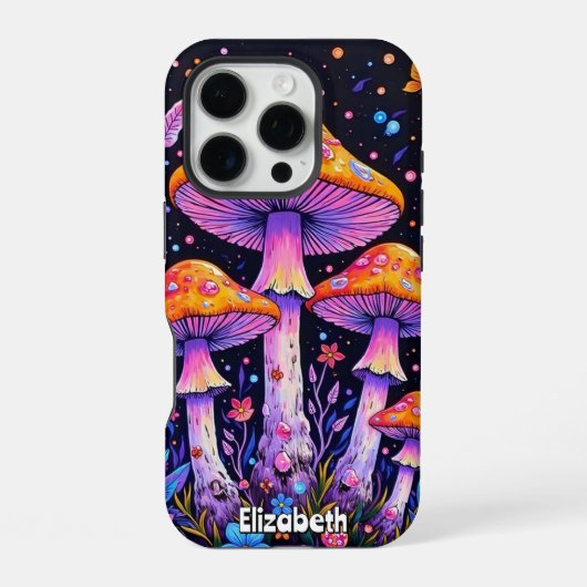 宇宙キノコ牧草地 iPhoneケース (裏面)