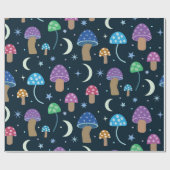 宇宙キノコ（月と星） ラッピングペーパー (フラット)