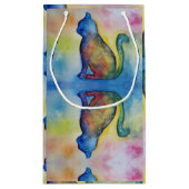 宇宙キャッカスタムト抱き枕 – 小、光沢 スモールペーパーバッグ (裏面)