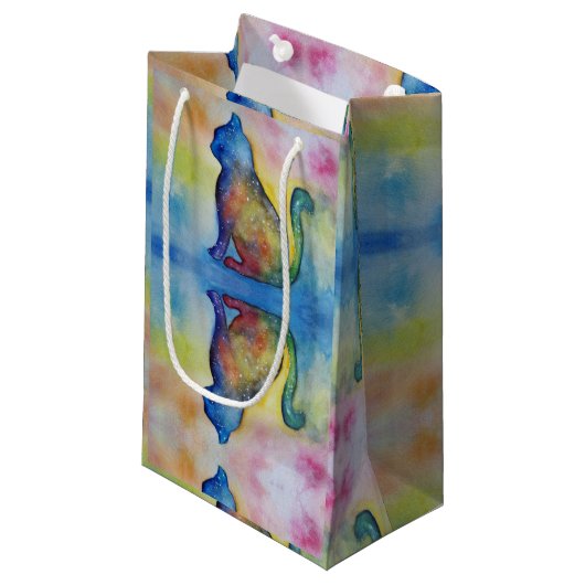 宇宙キャッカスタムト抱き枕 – 小、光沢 スモールペーパーバッグ (正面アングル)