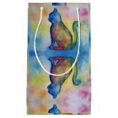 宇宙キャッカスタムト抱き枕 – 小、光沢 スモールペーパーバッグ (正面)