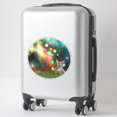 宇宙キャットインバックヤードビニールステッカー シール (スーツケース)