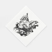 宇宙キャットインヴィンテージタトゥースタイル スタンダードランチョンナプキン (角)