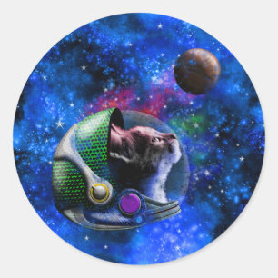 宇宙キャットウィズブルー銀河系星雲スターズ ラウンドシール