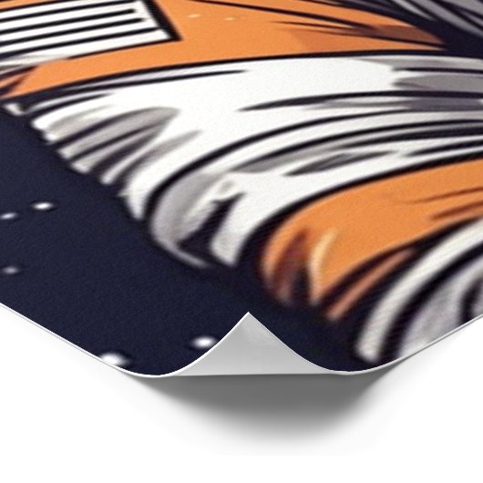 宇宙キャットウォールアート宇宙飛行士キャットデジタルアート ポスター (角)