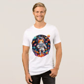 宇宙キャットオデッセイ – Cosmic Explorer トライブレンドＴシャツ (正面全面)