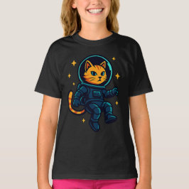 宇宙キャットガール宇宙飛行士クール子猫Tシャツ Tシャツ