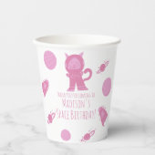 宇宙キャットピンク銀河系誕生日紙カップ 紙コップ (正面)