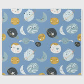 宇宙キャットプラネットラッピング紙 ラッピングペーパー (フラット)