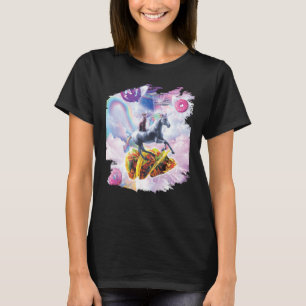 宇宙キャットライディングユニコーン – タコス&ドナツ Tシャツ
