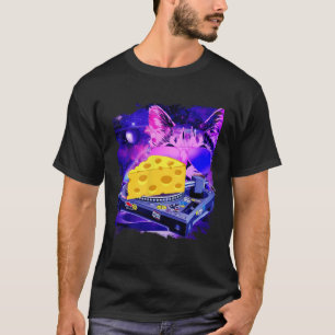 宇宙キャットリミックスDJチーズリミックス猫銀河系 Tシャツ