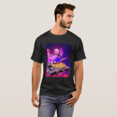 宇宙キャットリミックスDJピザリミックス猫銀河系1 Tシャツ (正面フル)